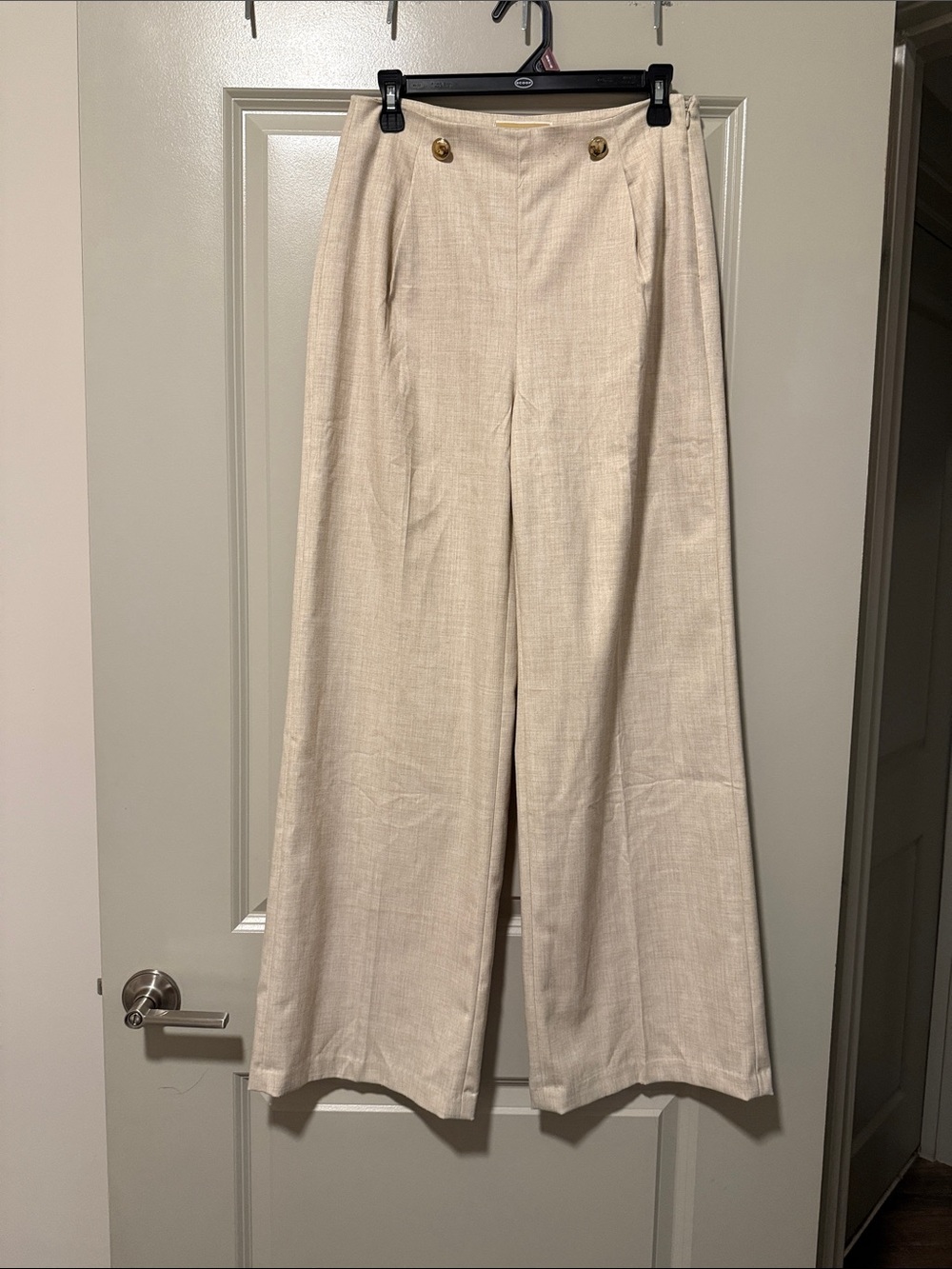 Michael Kors Beige Cream Wide-Leg Dress Pants